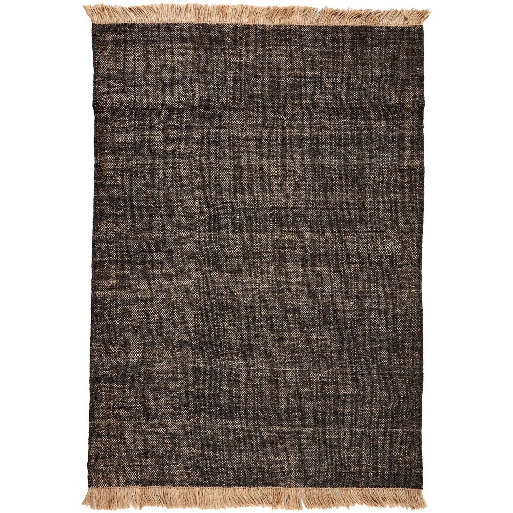 Nordic Nature 200024WD Modern Tassel Wool Rug in Black